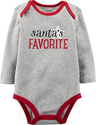 Carters Baby Boys Santa's Favorite Bodysuit Heather 6M