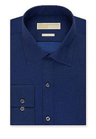 MICHAEL Michael Kors Non-Iron Regular-Fit Dress Shirt Deep Blue MSRP $75.00 NEW