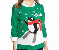 New Directions® Weekend Petite Ski Penguin Sweater, Women's MSRP $52.99, New