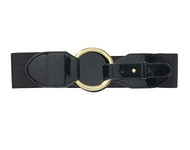 Lauren Ralph Lauren Wide Stretch Belt Black Gold Tone Medium