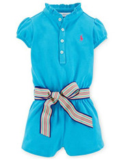 Ralph Lauren Baby Girls' Cotton Short-Sleeve Romper