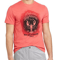 Chaps Mens Short Sleeve Lobster Highland Graphic Tee T-Shirt