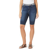 Bandolino Petites' Belted Denim Bermuda Shorts