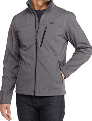 IZOD Men's Solid Soft Shell Jacket (Large, Gray)