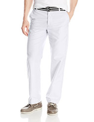 IZOD Men's Newport Belted Flat Front Solid Oxford Pant