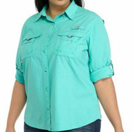 Columbia Womens Plus Size Long Sleeve Bahama Button Down Shirt