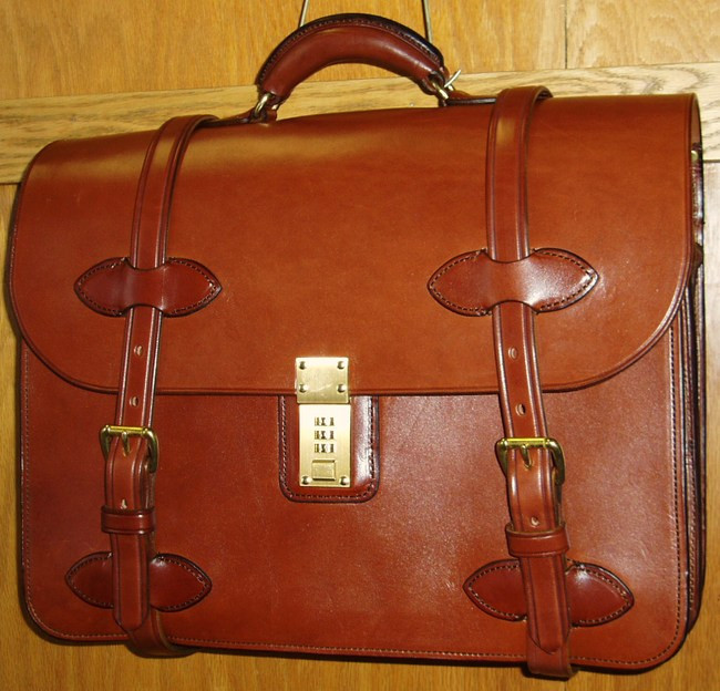handcrafted leather briefcase