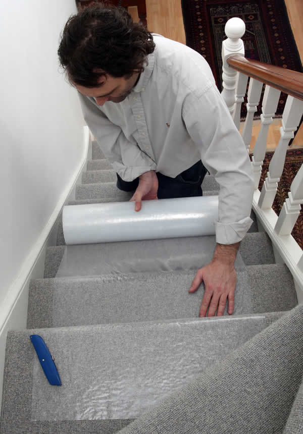 Heavy-Duty Stair Carpet Protection 30cm x 100m | Trio Plus