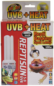 Zoo Med UVB Light and Heat combo pack 2 bulbs