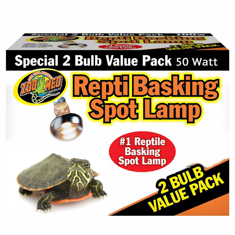 2 Bulb Value Pack Zoo Med 50 watt Repti Basking Spot Lamp 