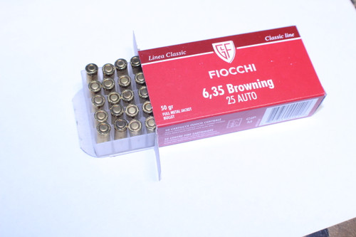 Fiocchi Browning 6.35 / 25 Auto 50 grain.