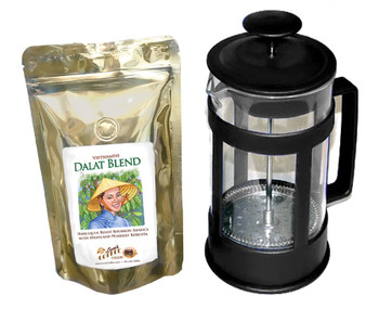 12-ounce French Press with FREE coffee ##12-oz press with FREE 4-oz coffee##