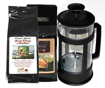 Student French Press Pack##Full-size 32-ounce press with 2 coffees##