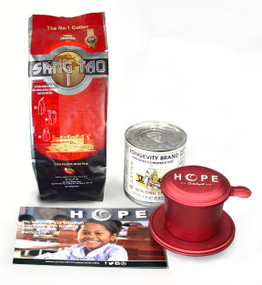 HOPE Vietnamese Coffee Kit##for 12 oz coffee, milk and Phin filter##