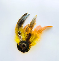 Feather Brooch – Yellow, Direct from the designer Peak and Brim Hats