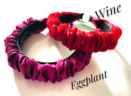 Ruffle & Scrunchie Headband – 008 - Eggplant & Wine, Direct from the designer Peak and Brim Hats.