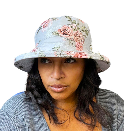 Nancy Canvas (Rose) – Light Grey, Direct from the Designer Peak and Brim Hats.