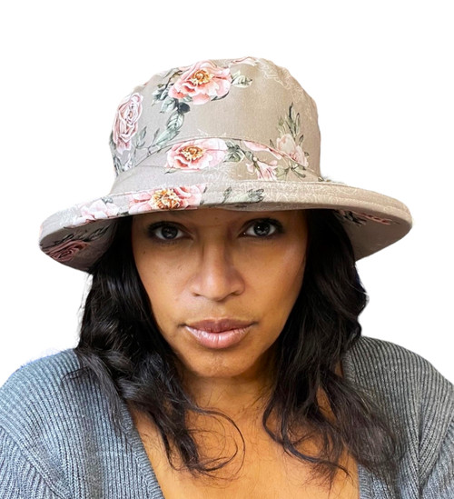 Nancy Canvas (Rose) - Taupe, Direct from the designer Peak and Brim Hats.
