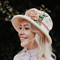 Summer Rose (MB) Cotton - Vintage Peachy Pink Flower, Direct from the designer, Peak and Brim Designer Hats