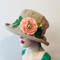 Summer Rose (MB) Linen - Peachy Pink Flower, Direct from the designer, Peak and Brim Designer Hats