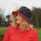 Zara in Black / Blood Red - Available with small or large Brim - Direct from the designer, Peak and Brim Designer Hats