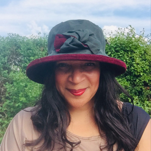 Zara in Green / Burgundy - Available with small or large Brim - Direct from the designer, Peak and Brim Designer Hats