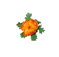 Floral Brooch – 013 (Cluster of Burnt Orange Flowers), Direct from the designer Peak and Brim Hats
