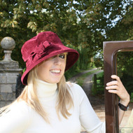 Peak and Brim Designer Hats - Anna in Burgundy - direct from the designer
