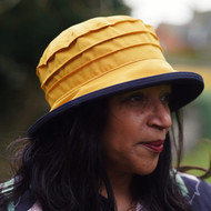 Peak and Brim Designer Hats - Lucy (Two Tone) in Yellow & Navy - direct from the designer
