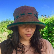 Peak and Brim Designer Hats - Alexia Large Brim in Green - direct from the designer