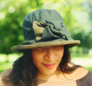 Georgia Small Brim in Green - Direct from the designer, Peak and Brim Designer Hats