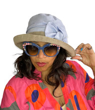 Josephine Bow in Vintage Blue - Direct from the designer, Peak and Brim Designer Hats