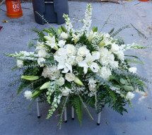 All White Flowers, Lilies, Roses, Snapdragons and Hydrangeas
