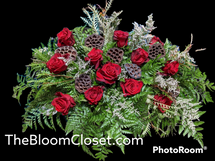 The Bloom Closet's Red Rose casket spray