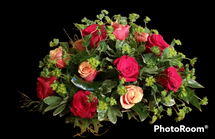 The Bloom Closet's assorted color roses centerpiece