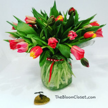 Twenty Tulips for your beloved! Not the tallest vase, but the fullest for sure!