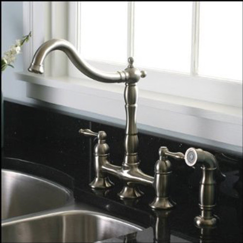 Kitchen Faucet With Matching Sprayer Bridge Style