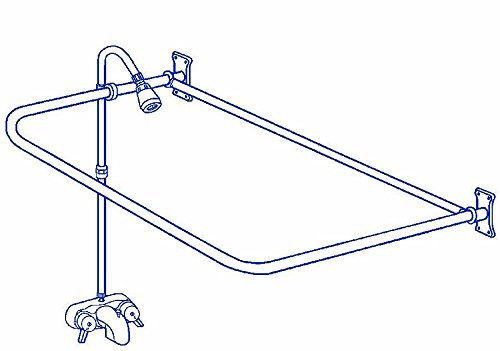 Clawfoot Tub RX2300J-JUMBO Add-A-Shower Includes 60" D-Shower Rod with Shower Rings & JUMBO Showerhead (RX2300J)