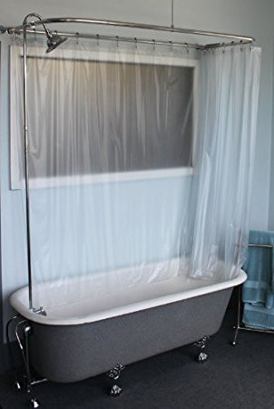 Clawfoot Tub RX2300J-JUMBO Add-A-Shower Includes 60" D-Shower Rod with  Shower Rings & JUMBO Showerhead