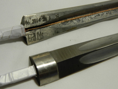 Epee Electric Wired Blade, STM/FIE (Maraging) is a high quality blade for the serious competitive fencer. Available in Silver, Blue, Multi-Colored

Note: Tangs can be cut to match the type of grip you are using.
  The Short Tang is commonly used for smaller grips, such as the Visconti.
  The Medium Tang is used for slightly larger grips, such as the Belgian.
  The Long Tang is used for the longer grips, such as the French.
Blades usually come with the Long Tang, if you use a French-type grip, or would like to cut your own to match your own grips.