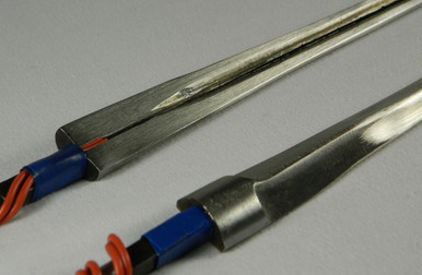 Epee Electric Wired Blade, Standard/Regular (non-FIE) is a quality blade, complete with point, for the beginning fencer.

Note: Tangs can be cut to match the type of grip you are using.
  The Short Tang is commonly used for smaller grips, such as the Visconti.
  The Medium Tang is used for slightly larger grips, such as the Belgian.
  The Long Tang is used for the longer grips, such as the French.
Blades usually come with the Long Tang, if you use a French-type grip, or would like to cut your own to match your own grips.
