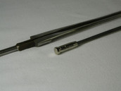 Epee Practice (Dummy Point) Blade, Standard/Regular (non-FIE) is a quality spring steel blade with a non-electric point for the beginning fencer.

Note: Tangs can be cut to match the type of grip you are using.
  The Short Tang is commonly used for smaller grips, such as the Visconti.
  The Medium Tang is used for slightly larger grips, such as the Belgian.
  The Long Tang is used for the longer grips, such as the French.
Blades usually come with the Long Tang, if you use a French-type grip, or would like to cut your own to match your own grips.