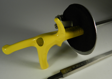 Child Foil Complete Electric Weapon, STM/FIE Silver Blade. Smaller Weapon for Youth (Y10 and Y12) Fencers. StM/FIE blade is a high quality electric weapon made with an spring steel alloyed.  Similar to what is use in aircraft.  There is a thin coding on the StM blade to help reduce the speed of corrosion making the blade rust resistance, giving the blade a longer life expectancy. This weapon is for the more serious competitor.

Each weapon is assembled to the desire for the fencer.