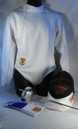 Women's Basic Epeé fencing equipment set (4 pieces) needed to begin to learn how to fence. Includes:

Epeé Fencing Mask - 800N Mesh, 350N CE bib
Women's Fencing Jackets - 350N CE made with Dyneema and polyester blend material
Fencing Epeé Glove
Practice Epeé (non-electric, non-FIE) Weapon

All gear is 350N certified and meets requirements for competition at the local and national level tournaments.

**Note: Chest Protector is MANDATORY for girls and women when fencing in tournaments (optional for boys and men), but is highly recommended to wear it whenever you are actually fencing, even practicing, with another person.

Chest Protectors may be purchased with Basic Set at a discounted price on the Starter Set: Optional Equipment page.
