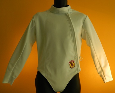 Men's Jacket is made with 50% Dyneema and 50% Polyester, sturdy zipper and Velcro flap for easy adjustment.  The jackets are competition rated at 350N. Excellent Protection for Training, Local and most National Competitions.