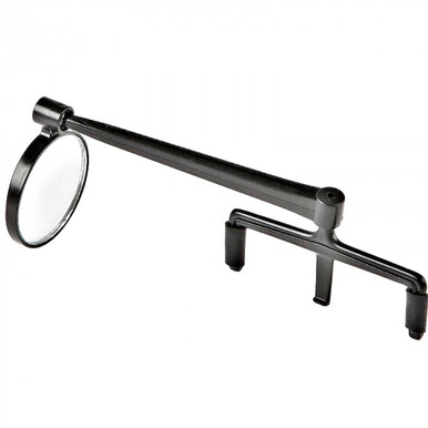 Sculling mirror that clips to the brim of a cap or the arm of your sunglasses. Give a clear picture of whats behind you.