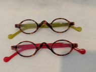 Small oval retro reading glasses (2) for $19.95 Red/Olive