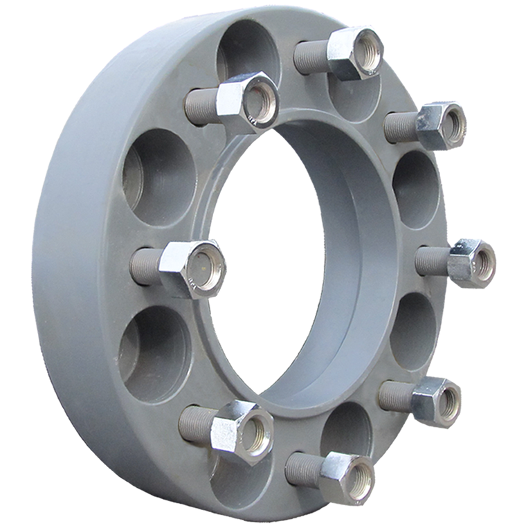 8 Lug 2 Inch Gray Skid Steer Wheel Spacer 8x8 with 5/8th Inch Studs