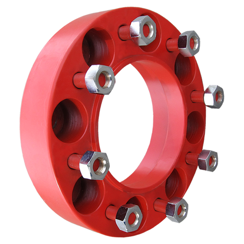 8 Lug 2 Inch Red Skid Steer Wheel Spacer 8x8 with 9/16th Inch Studs