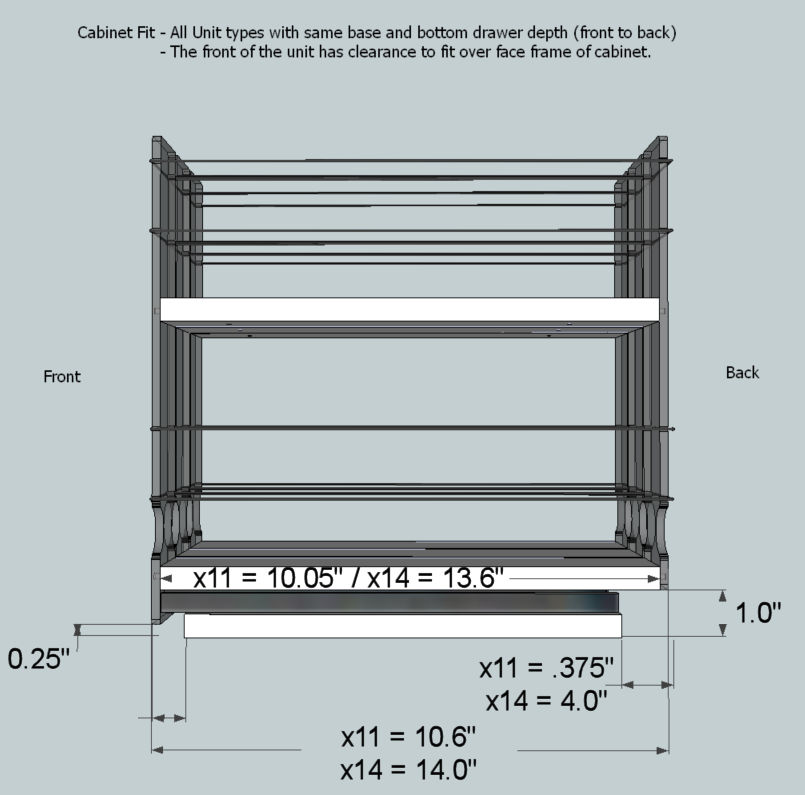 Cabinet Face Frame Vertical Spice Rack Reference Guide